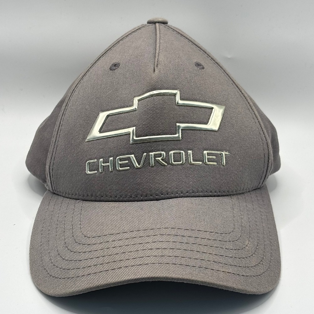 Chevrolet Baseball Cap GM Concept One Grey Cotton Blend Metallic Logo 3D